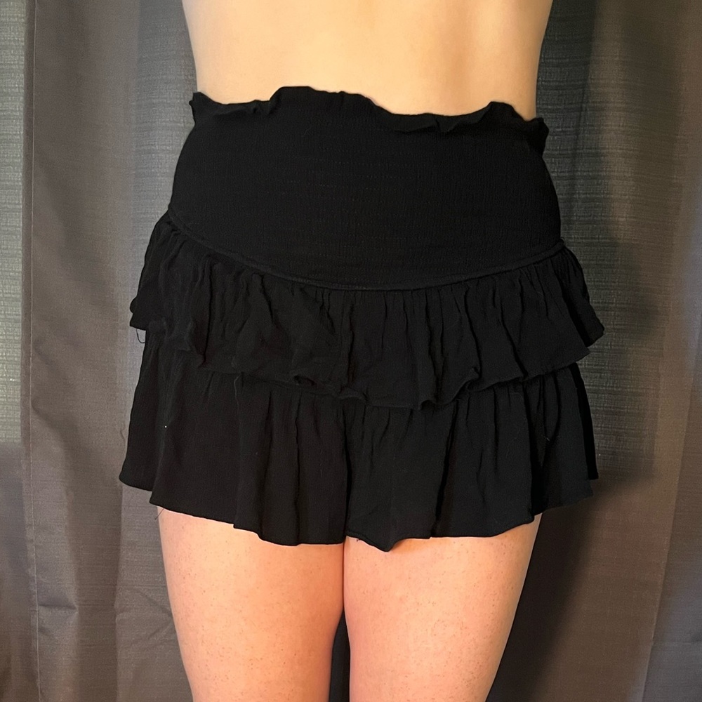 Black Flowy Skort